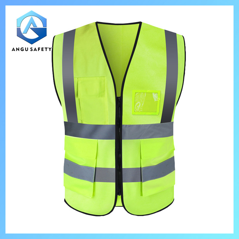 Gilet di sicurezza riflettente ad alta visibilità con tasca in PVC